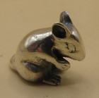 A Lovely Miniature  Birmingham Hallmarked Sterling Silver Mouse Figurine