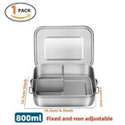 Stainless Steel Bento Lunch Box Airtight Food Container Bpa-free Meal Prep