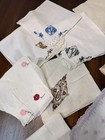 Lot Of 18 Vintage Linen Handkerchiefs Embroidered Monogram Lace Floral Hankies