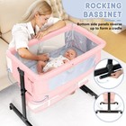 3-in-1 Baby Bassinet Bedside Sleeper W wheels  Adjustable Height   Rocking Mode
