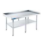 Work Table With Backsplash And Sidesplashes   Stainless Steel Prep Table 24 x72 
