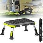  Rv Steps   adjustable Height Foldable Step Stool With Non-slip Rubber Feet 