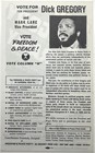 1968 Dick Gregory Freedom Peace Party Rally Flyer New York Town Hall Collectible