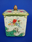 Vintage Goltzen   Tin Box Embossed 4  Floral Metal Container Made In Holland