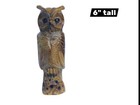 6  Wood Carved Owl Statue  Handmade Decorative Sculpture - Collectible Owl   