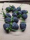 Faux Fake Artificial Fruit Mulberries Black Berries Rubber