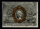 25c 1863-67 2nd Issue Beautiful Color Au  Washington Frame Fractional Currency 