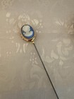 Antique vintage Style  Handcrafted 9  Hatpin-cameo Locket With Phots