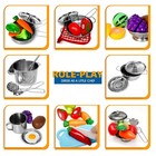 28pcs Pretend Play Kitchen Toys  Kitchen Playset Cooking Toys Set With Stainl   