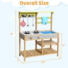 Kids Mud Kitchen Outdoor Wooden Pretend Play Kitchen Set Toy Kitchen Set Gift