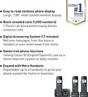 Panasonic Cordless Phone System Answering Machine Call Block 3 Handsets Black