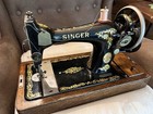 Antique Singer 28k Hand Crank Sewing Machine Bentwood Case 1920 Working