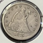 1875-s Silver Twenty Cent Piece Lightly Circulated Xf Detail Lightly Cleaned