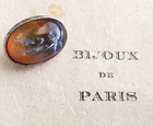 Vintage Dragons Breath Art Glass Cabochon Sewing Button  Electric Blue Flashes