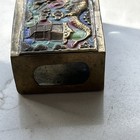 Dragon Brass   Enamel Vintage   Antique Match Safe   Holder   Vesta Case