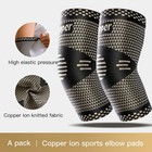 2x Copper Knee Sleeves Silver Compression Brace Support Sport Joint Injury Pain