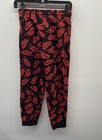 Nike Youth Jogger Sweatpants Black Red All Over Logo Print Fleece Size L