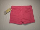 Cherokee Girls Pink 100  Cotton Denim Cuffed Shorts Pockets Casual Size 4 5