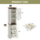 68  Tall Bathroom Cabinet Storage 3 Drawers Adjustable Shelves W  Glass Door