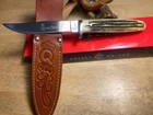 Queen Winterbottom Jigged Bone Handle 7 3 4  Fixed Blade With Sheath Qn89wb