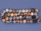 Himalaya Nepalese Tibetan Cultures Banded Agate Stone Beads Prayer Mala Necklace