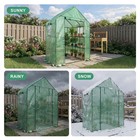 8 Shelves Portable Green House Walk-in Greenhouse With Pe Cover Plants Flowers