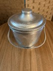 Hammered Aluminum Vintage Ice Bucket With Handle Made In Italy 10 5  Tall