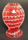 Vtg Mid-century Modern 4 1 2 Inches Tall red  White Art Glass  Vase