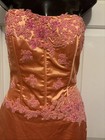 Jovani Size 2 Salmon And Pink Corset Strapless Top Embroidered Beaded Rhines