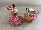 Disney- Set Of 2 Collectible Miniature Minnie Mouse   Her Makeup Basket