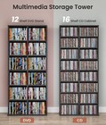 Dvd Rack Tower  16-shelf Dvd Storage Racks With Adjustable Shelves 8-tier Multim