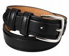 Boys Genuine Leather Black Casual Belt Kids Youth With Silver Buckle
