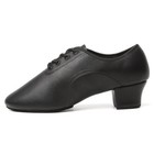 Men Ballroom Latin Dance Shoes Black Pu 5cm Tango Jazz Shoes Suede Sole Lace-up