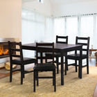 Kitchen Table And Chairs For 4  5 Piece Wooden Dining Table Set With 4 Chairs Fo