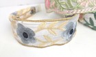 Set Of 3 Floral Headbands Flowers Girls Hair Fabric Lace Plastic Clear