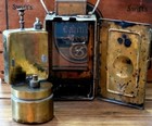 Antique German Brass Lantern W  D r  Eagle Mark     Rare Wwi Era Carbide Lamp