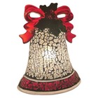 Christmas Bell Glass Night Light Silver Red Green Plug-in Holiday Decor