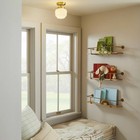 Milk Glass Semi-flush Mount Ceiling Light Brass Finish - Hearth   Hand