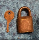 Vintage Hurd Detroit Brass Padlock Lock W  Key