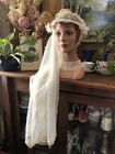 Vintage Antique 1900   s Ethereal Floral Wedding Cap Hat Lace Trim Wedding Veil