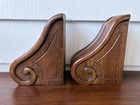 Pair Solid Wood Corbels Brackets Scroll Design Architectural Shelf Support