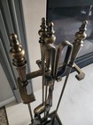 Vintage Brass Fireplace Tools Set Of Four Plus Classic Stand 