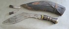 Antique Gurkha Kukri Fighting Knife W horn   Sheath 