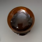 Vintage Amber Brown Glass Apothecary Jar Bubble Lid Canister Large 9  Belgium