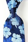 Classic Floral Blue White Jacquard Silk Men s Tie Necktie Hanky Cufflink Set