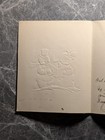 Vintage Christmas Card Snowman Couple Embossed Kitsch Mid Century To Greet You
