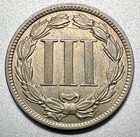1888  3 Cent Nickel   Au unc   Key Date   1646
