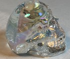 Crystal Skull Head 3   Glass Skull Statue Art Collectible Sculpture Goth Euc 