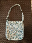 Vera Bradley Zip Top Hipster Quilted Purse Cloud Vine Floral Cross Body Bag Blue