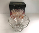Fairfield  imperial Rose  Lead Crystal Bowl Sawtooth Edge Pedestal Foot Vintage